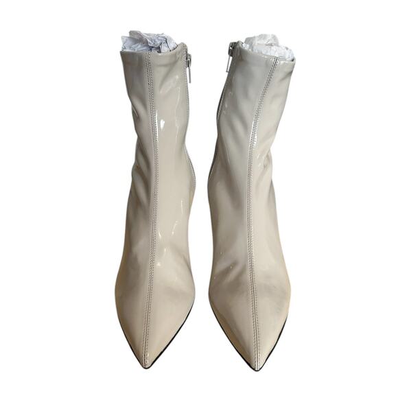 Rag & Bone Brea Patent Oyster Grey Pointed Toe Ankle Boot Size 37 - Picture 3 of 10